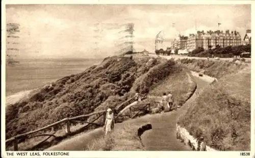 Ak Folkestone Kent England, West Leas