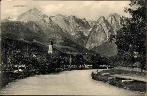 Ak Garmisch Partenkirchen in Oberbayern, Panorama