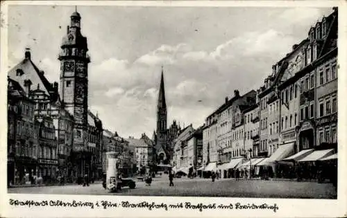 Ak Altenburg in Thüringen, Marktplatz, Rathaus, Brüderkirche, Litfaßsäule