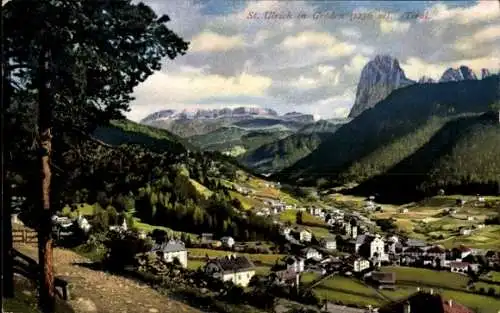 Ak Sankt Ulrich in Gröden Südtirol, Gesamtansicht