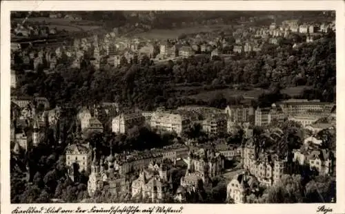 Ak Karlovy Vary Karlsbad Stadt, Blick von der Freundschaftshöhe