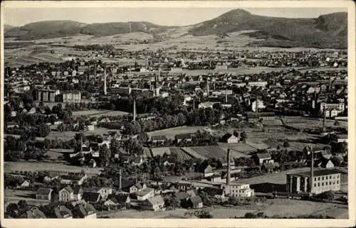 Ak Varnsdorf Warnsdorf Reg. Aussig, Blick vom Turm der Warte aus