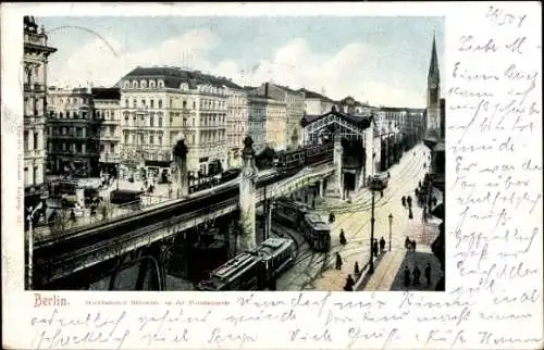 Ak Berlin Schöneberg, Hochbahnhof Bülowstraße an der Potsdamer Straße