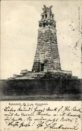 Ak Hannover in Niedersachsen, Bismarcksäule