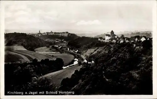 Ak Kirchberg an der Jagst, Panorama mit Schloss Hornberg