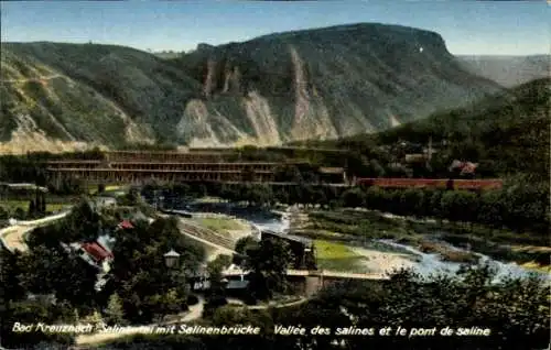 Ak Bad Kreuznach, Salinental mit Salinenbrücke und Gebirge