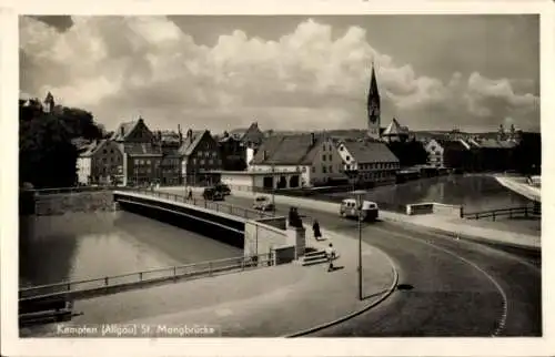 Ak Kempten im Allgäu Schwaben, St. Mangbrücke, Teilansicht