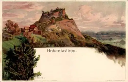 Künstler Litho Biese, C., Singen Hohentwiel, Berg Hohenkrähen