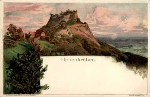 Künstler Litho Biese, C., Singen Hohentwiel, Berg Hohenkrähen