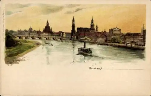 Litho Dresden Altstadt, Panorama