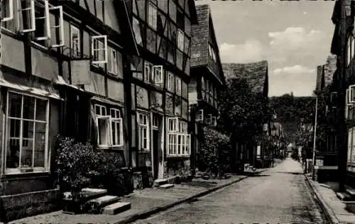 Ak Bodenwerder an der Weser, Hamburgstraße, Fachwerkhäuser