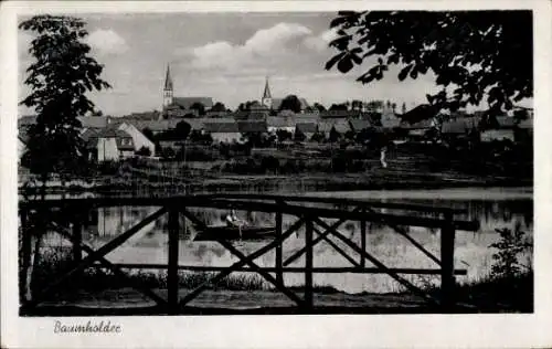 Ak Baumholder Rheinland Pfalz, Brücke, Ruderboot