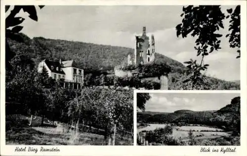 Ak Cordel Kordel in der Eifel, Hotel Burg Ramstein, Burgruine, Inh. Walter Bretz, Kylltal