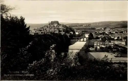 Ak Arnsberg im Sauerland Westfalen, Gesamtansicht vom Ehmser Denkmal aus