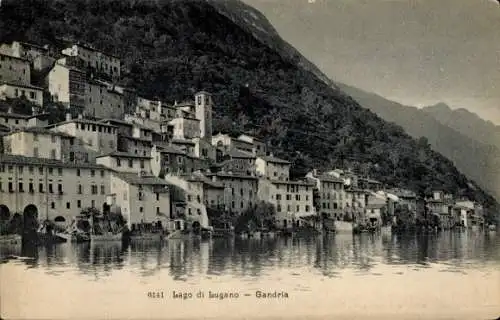 Ak Gandria Kanton Tessin, Lago di Lugano, Teilansicht des Ortes