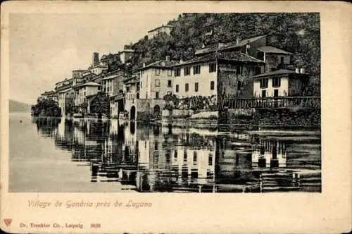 Ak Gandria Lago di Lugano Tessin Schweiz, Teilansicht, Uferpartie