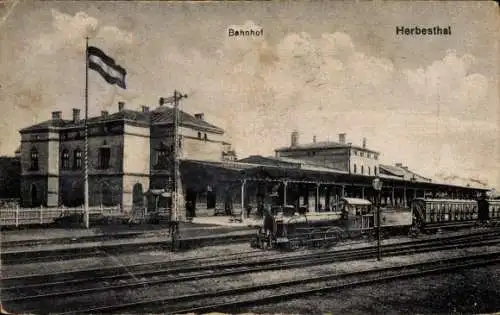 Ak Herbesthal Lontzen Wallonien Lüttich, Bahnhof, Gleisansicht, Eisenbahn