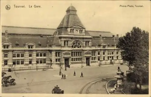 Ak Tournai Wallonien Hennegau, Bahnhof