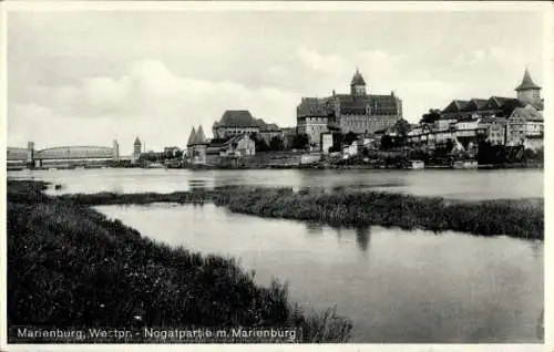 Ak Marienburg Malbork Westpreußen, Nogatpartie, Marienburg