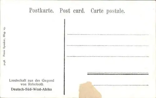 Ak Rehoboth Namibia, Deutsch Südwestafrika, Landschaftspartie, Felsen