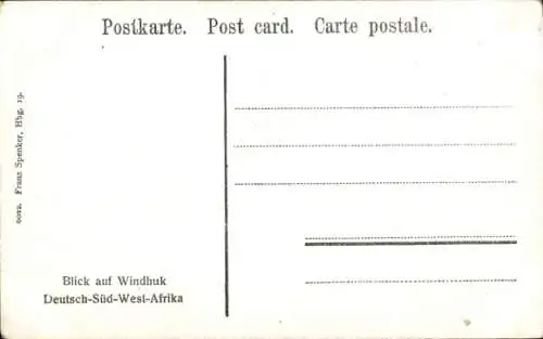 Ak Windhoek Windhuk Namibia Deutsch Südwestafrika, Gesamtansicht