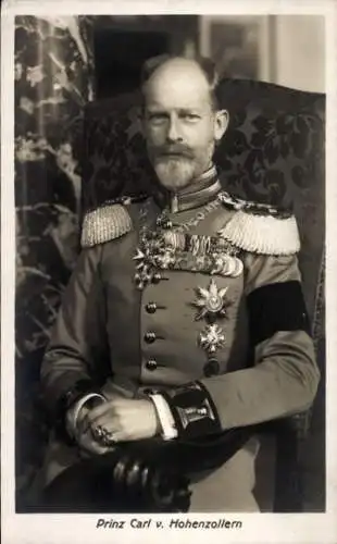 Ak Prinz Carl von Hohenzollern, Portrait in Uniform