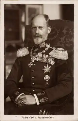 Ak Prinz Carl von Hohenzollern, Porträt in Uniform