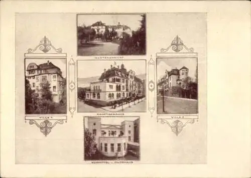 Ak Bad Kissingen Unterfranken Bayern, Sanatorium Villa Stella, Hauptgebäude, Badehaus