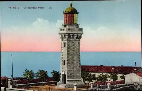 Ak Sète Cette Hérault, Le nouveau Phare, Leuchtturm