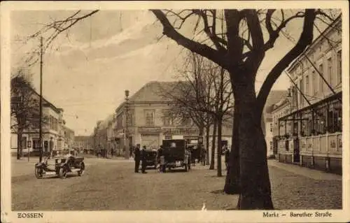 Ak Zossen in Brandenburg, Markt, Baruther Straße