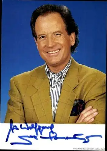 Ak Moderator Max Schautzer, Portrait, Show Die Goldene 1, Autogramm