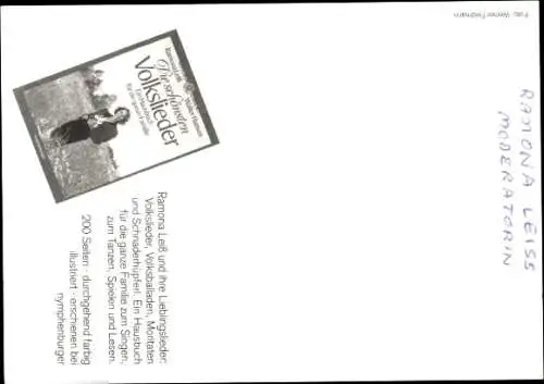 Ak Moderatorin Ramona Leiß, Portrait, Autogramm