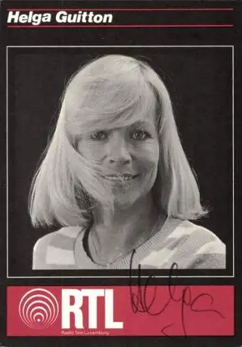 Ak Moderatorin Helga Guitton, Portrait, Autogramm