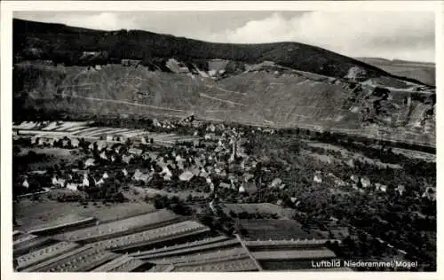 Ak Niederemmel Piesport an der Mosel, Fliegeraufnahme