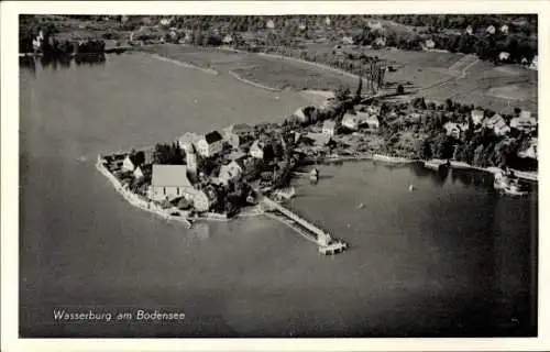 Ak Wasserburg am Bodensee Schwaben, Fliegeraufnahme