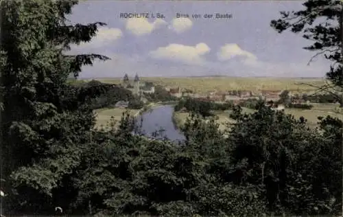 Ak Rochlitz an der Mulde Sachsen, Gesamtansicht, Blick von der Bastei