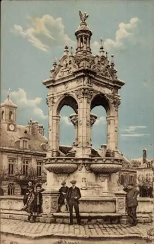 Ak Châteaudun Eure et Loir, Fontaine Monumentale