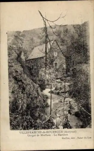 Ak Villefranche de Rouergue Aveyron, Gorges de Morlhon, le Martinet