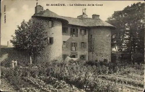 Ak Saint Agrève Ardèche, Chateau de la Cour, Garten