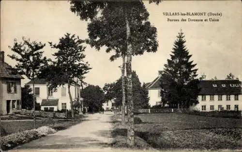 Ak Villars lès Blamont Doubs, Burreau des Douanes et Usine