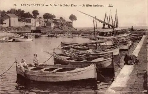 Ak Les Sablettes La Seyne sur Mer Var, Hafen Saint Elme