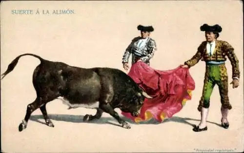 Litho Suerte a la Alimon, Stierkampf, Torero