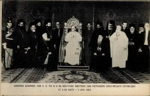 Ak Papst Pius XI., Achille Ambrogio Damiano Ratti, Audienz