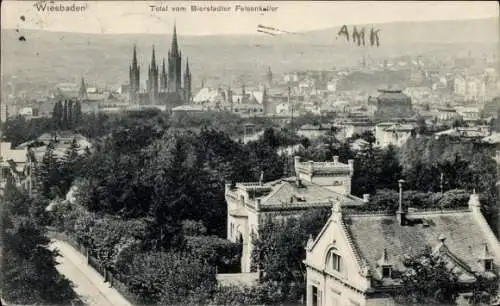 Ak Wiesbaden in Hessen, Total vom Bierstadter Felsenkeller