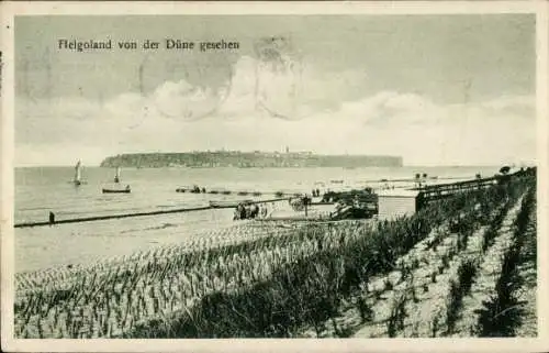 Ak Nordseeinsel Helgoland, Vogelschau, Gesamtansicht