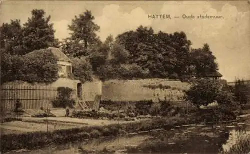 Ak Hattem Gelderland Niederlande, Alte Stadtmauer