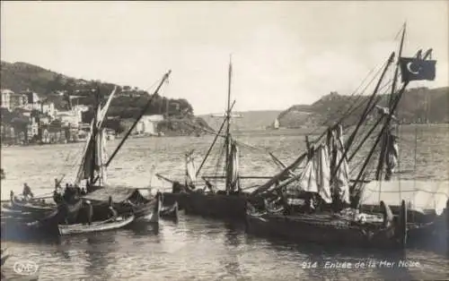 Ak Konstantinopel Istanbul Türkei, Entree de la Mer noire, Boote