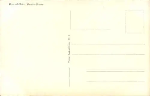 Ak Beatenberg Kt. Bern Schweiz, Beatushöhlen, Beatusklause