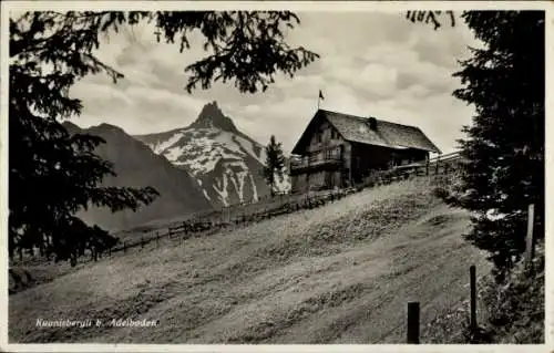 Ak Adelboden Kanton Bern Schweiz, Kuonisbergli, Chuenisbärgli, Hütte