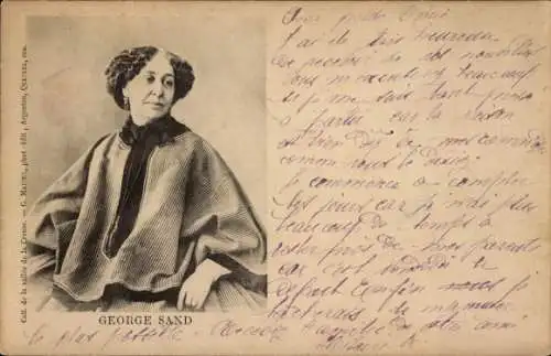 Ak Schriftstellerin George Sand, Portrait